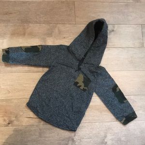 Camouflage and grey  toddler hooded shirt